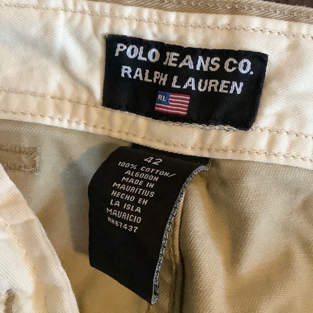 Polo Jeans Co Ralph Lauren Mens 42 Khaki Cargo Shorts 67th Reg Military Trousers - Picture 2 of 16